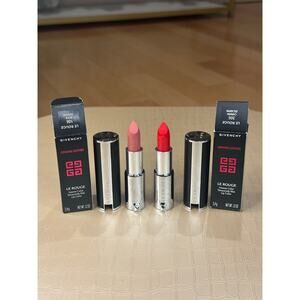 2pc GIVENCHY Matte Lipstick in Nude Guipire & Carmin Escarpin